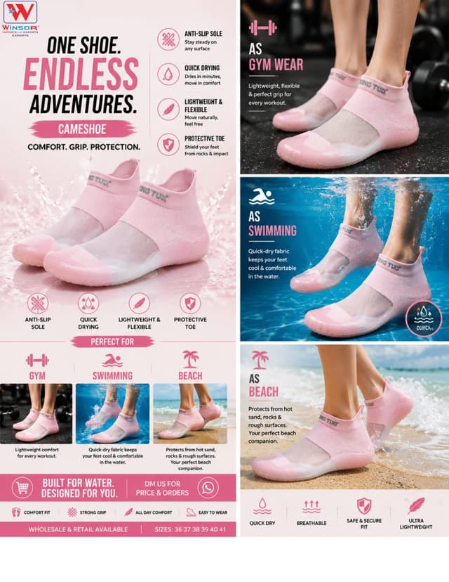 CAMESHOE AEROBIC SOCKS BABY PINK